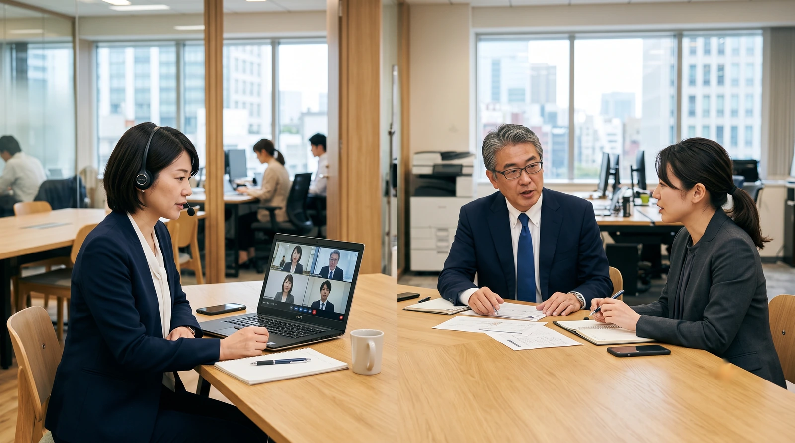 対面とオンラインを組み合わせた伴走支援のイメージ
