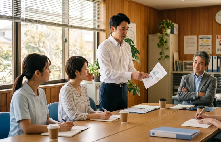 幹部が自ら会議で説明するようになった様子