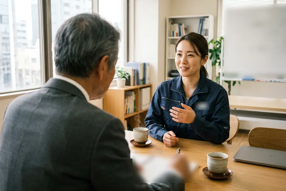 社員一人ひとりと個別に面談し、話を聞くアドバイザー