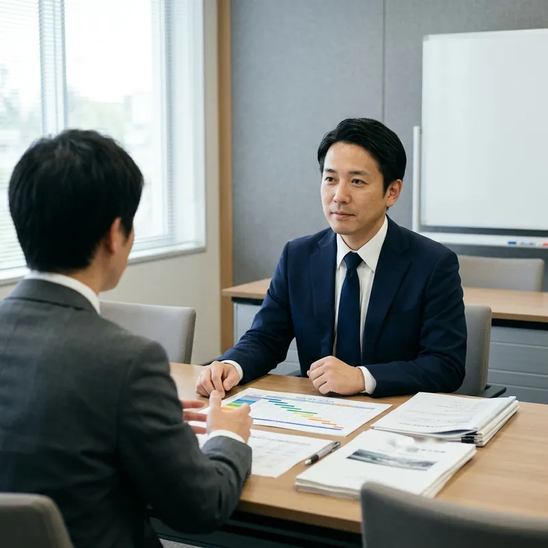 事業の進め方について専門家の説明を聞く自治体の担当者