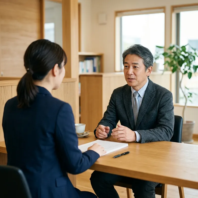 窓口で事業者の相談に応じる専門家