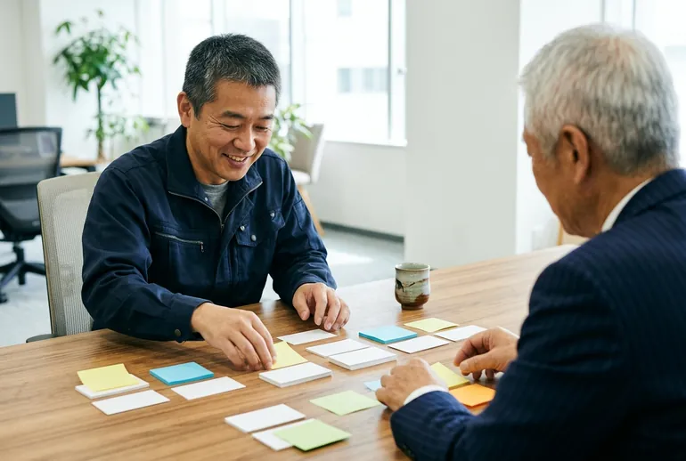取引先の候補を整理する打ち合わせ