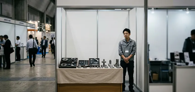 来場者が少なく静かな展示会ブース